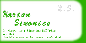 marton simonics business card